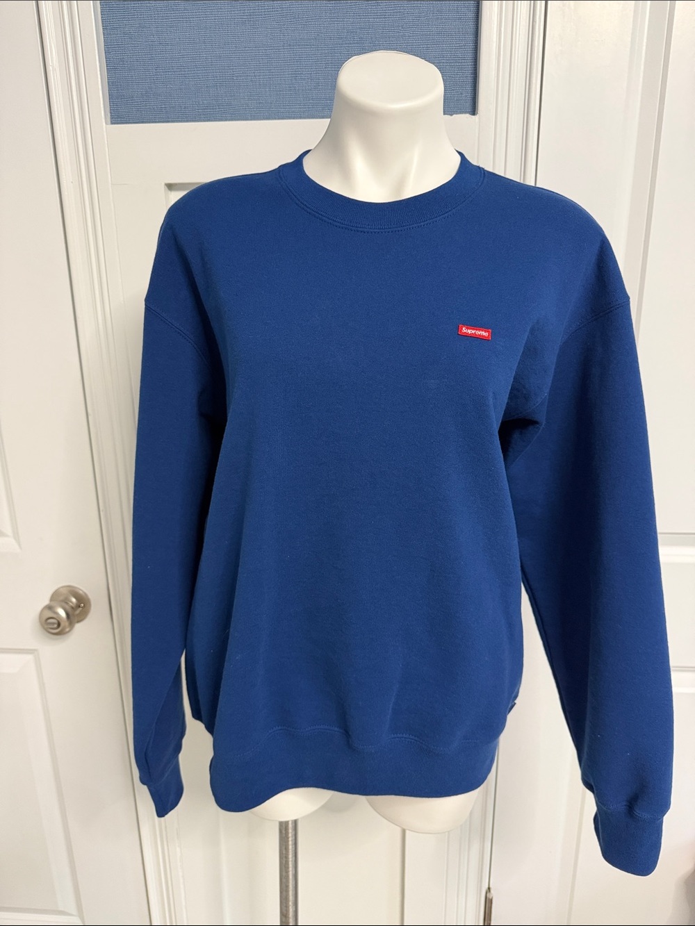 Supreme Blue Crewneck with Red Box Logo